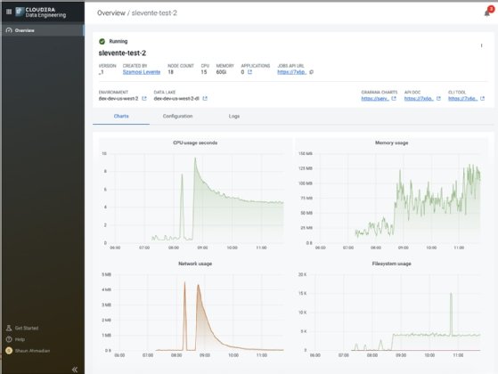 Cloudera Data Platform Data Engineering screenshot
