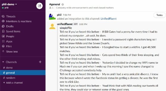 Figure 1. Our Fluentd log events being displayed in Slack