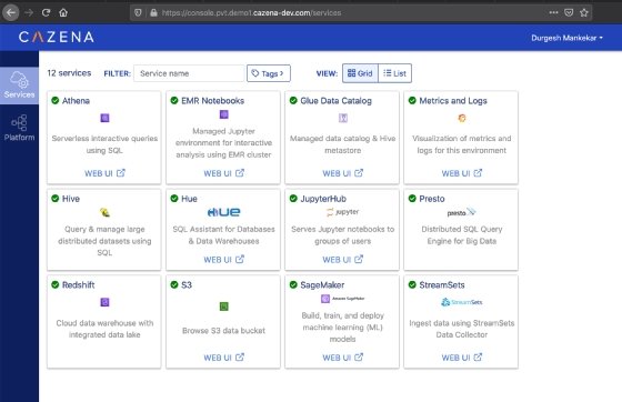 Screenshot of Cazena Instant Cloud Data Lake