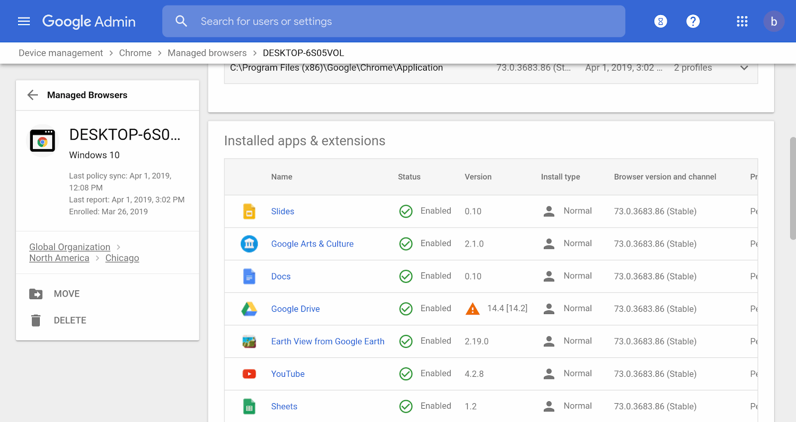 chrome extensions managements