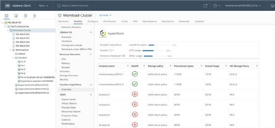 screenshot of Cloudian in vSphere