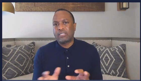 Michael McAfee, president and CEO of PolicyLink, speaks during Tableau's virtual user conference.