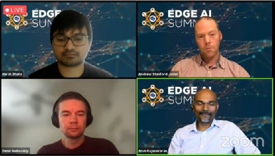 Screenshot of panel discussion at Edge AI summit