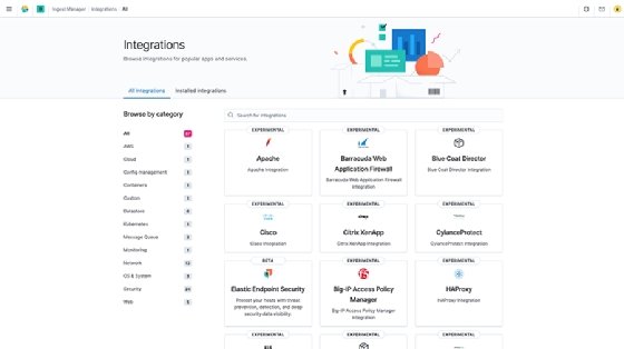 Screenshot of the Elastic Ingest Manager
