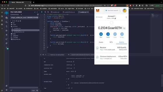 Screenshot of Ethereum Remix IDE.