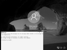 An image of a lock screen with the message, 'The system cannot find message text for message number 0x2350 in the message file for Application.'