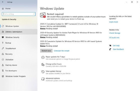 Windows Update settings