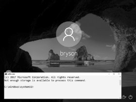 An image of a lock screen with the message, '2017 Microsoft Corporation. All rights reserved.'