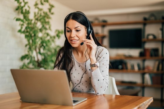 photo of home worker with headset