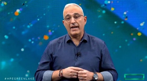 Screenshot of HPE CEO Antonio Neri at HPE virtual product introduction event