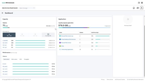 The HPE GreenLake data services cloud console is akin to hyperscaler's single sign-on. 
