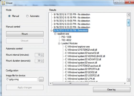 Screenshot of Honeynet Project Ghost USB