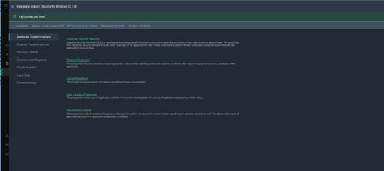 Kaspersky Endpoint Security ATP dashboard