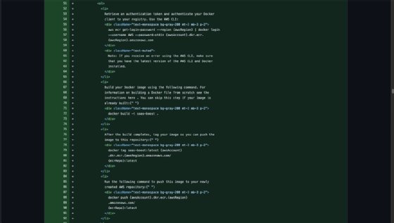 AWS SaaS Boost code snippet