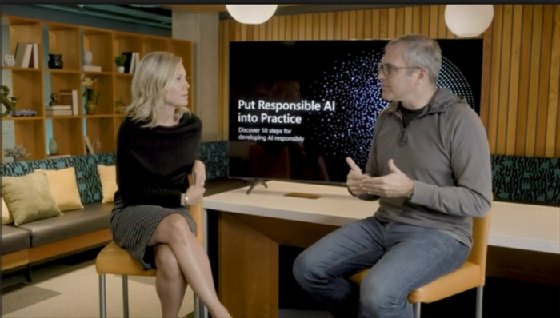 Screenshot of keynote speech during the Microsoft and Boston Consulting Group event