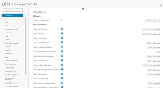 Compliance policies for iOS.