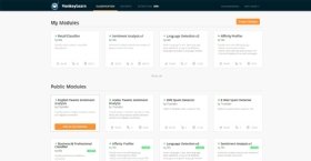 MonkeyLearn dashboard screenshot