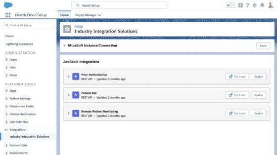 Screenshot of Salesforce Customer 360 Dreamforce's MuleSoft Direct for Industry Clouds.