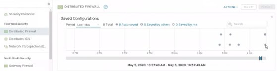 Screenshot of NSX distributed firewall saved firewall configurations