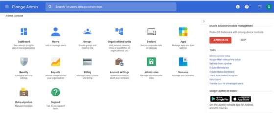 Google Admin console
