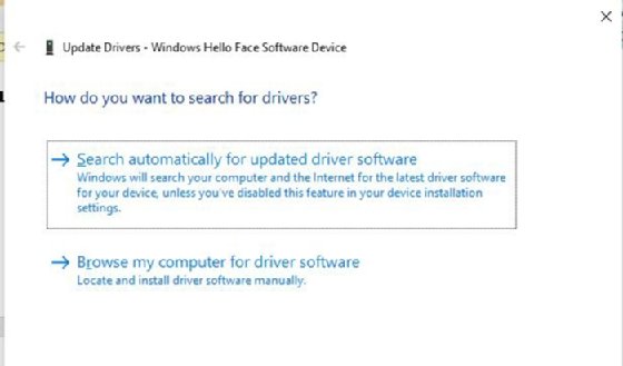 Reinstalling Windows Hello driver