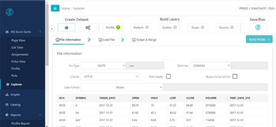 Screenshot of OwlDQ platform