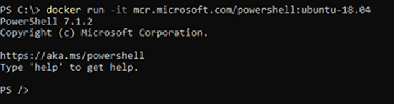 running a PowerShell Docker container