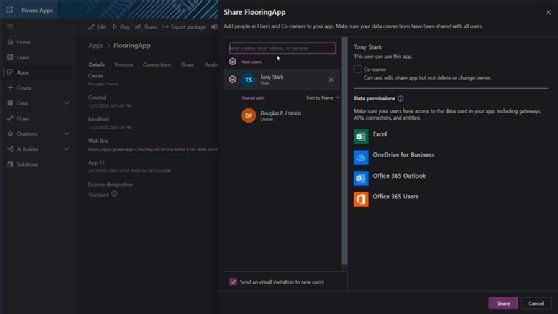 Sharing Power Apps projects