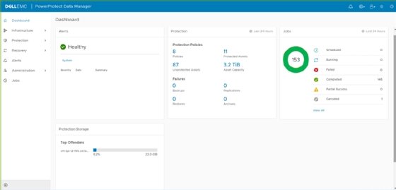 screenshot of Dell EMC PowerProtect Data Manager