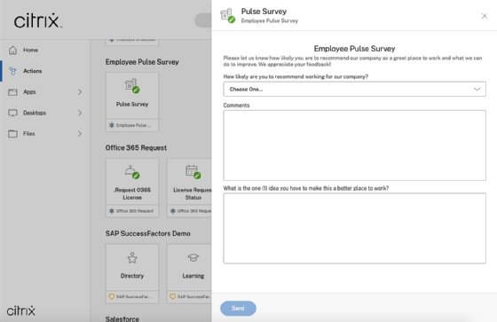 A well-being survey in Citrix Workspace