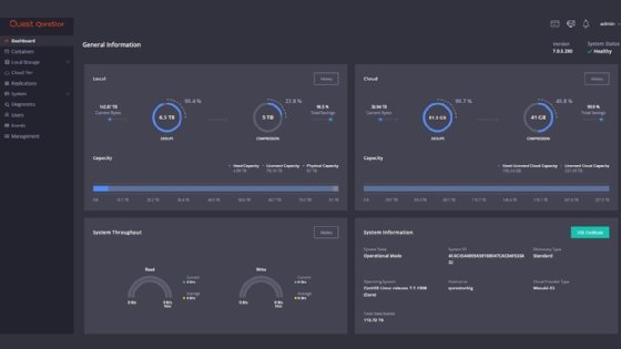 Screenshot of QoreStor 7.0