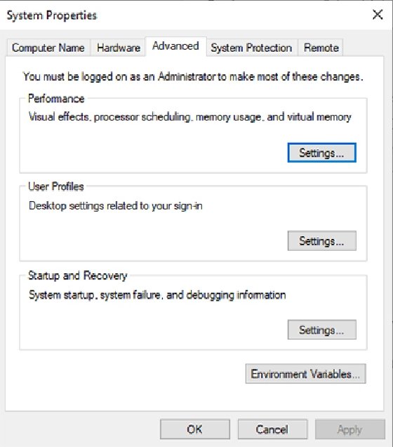 Screenshot of the 'Performance' section showing the Settings button.