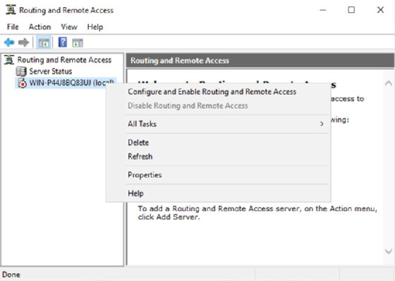 Screenshot of enabling remote access on the desired server
