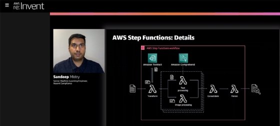 Assent Compliance senior machine learning engineer Sandeep Mistry talks about text analytics during AWS re:Invent.