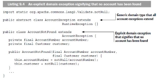 Explicit domain exception example