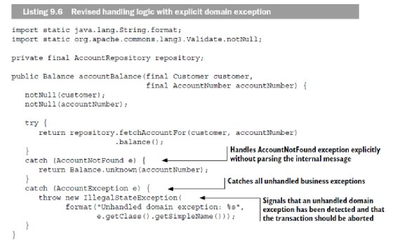 Example of domain exception