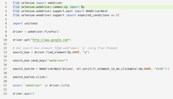 Selenium Python test case for webdriver