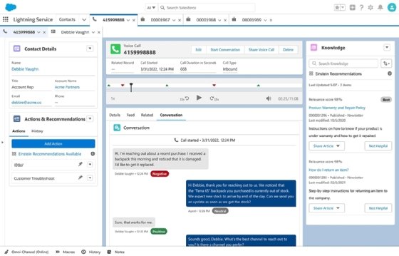 Salesforce Service Cloud sentiment analysis with AWS Contact Lens