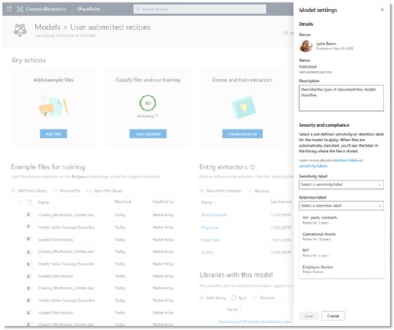SharePoint Syntex machine learning interface