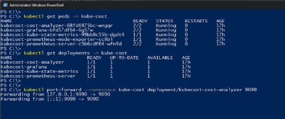 The screenshot displays that the components have been installed by checking the pods and deployments.