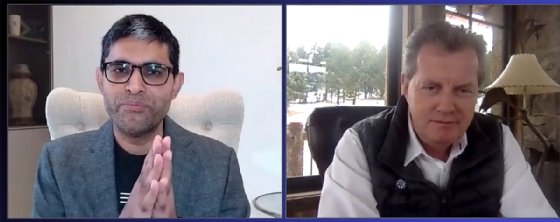ThoughtSpot co-founder and executive chairman Ajeet Singh (left) and Snowflake CEO Frank Slootman discuss the cloud in a fireside chat during ThoughtSpot's virtual user conference.