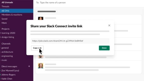 Direct messages on Slack