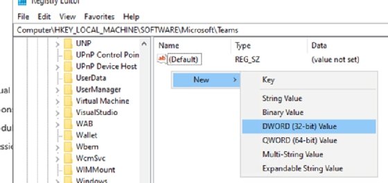 Windows Registry Editor DWORD