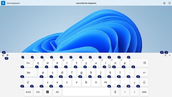 Windows 11 virtual QWERTY keyboard