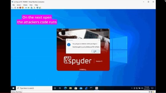 Screenshot of Trellix Python remote code exploit demonstration
