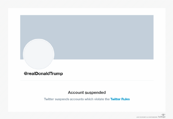 Trump's Twitter account suspended.