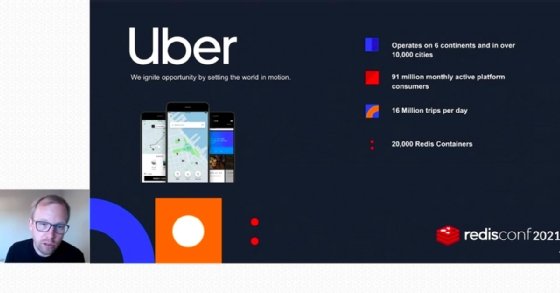 Photo of Redis user from Uber at virtual conference