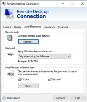 Remote desktop client configuration
