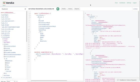 Screenshot of Vendia Share low-code interface
