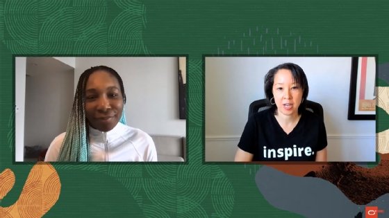 Tennis great Venus Williams (left) and Ashley Hart, senior vice president of global marketing for Oracle Cloud, discuss the role of analytics in tennis during a web presentation sponsored by Oracle.